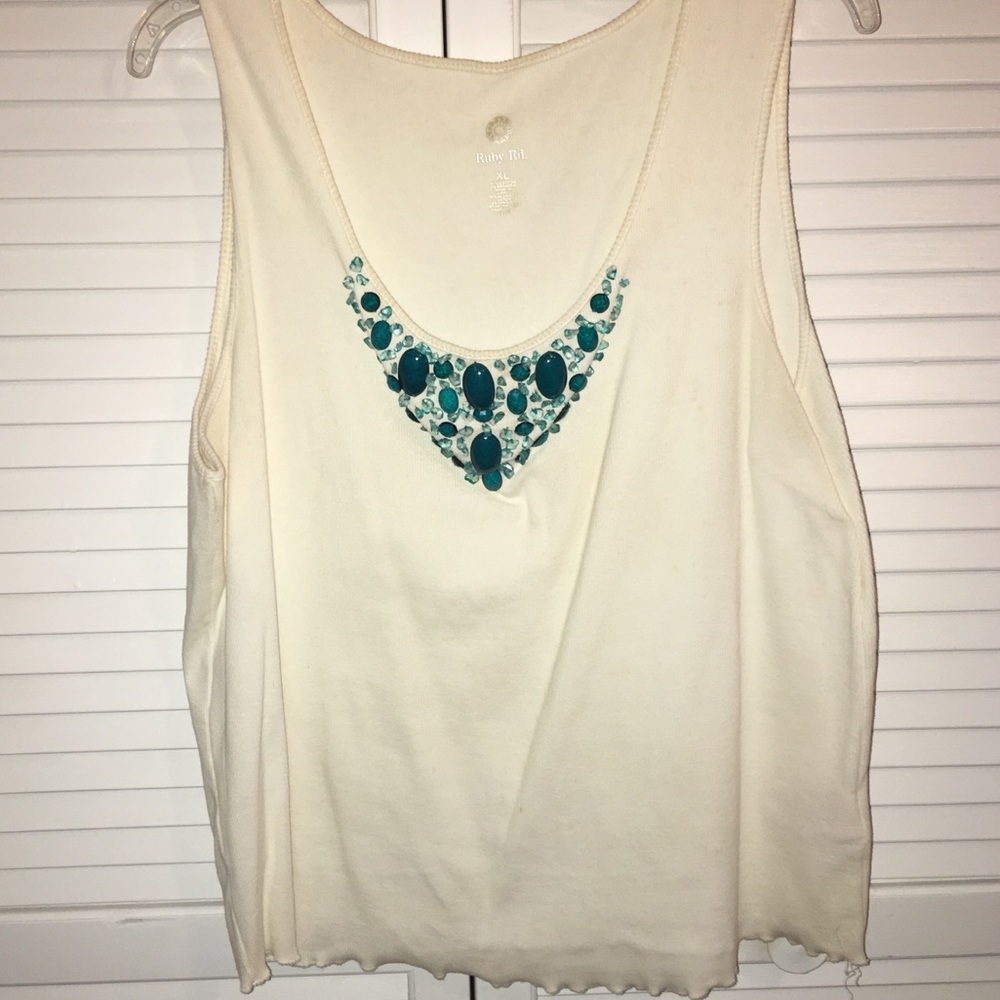 Off white embellished sweater tank